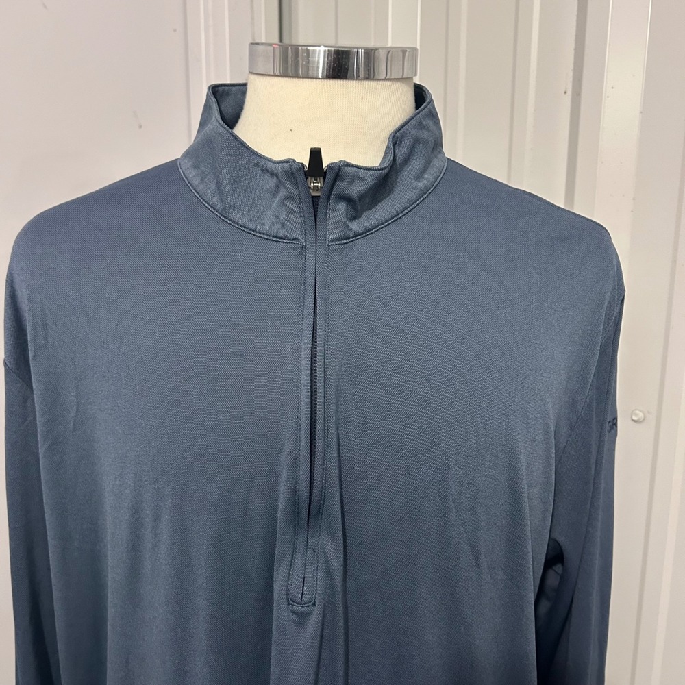 Travis Mathew Mens 3xL Slate Blue Quarter Zip Performance Pullover Golf Shirt